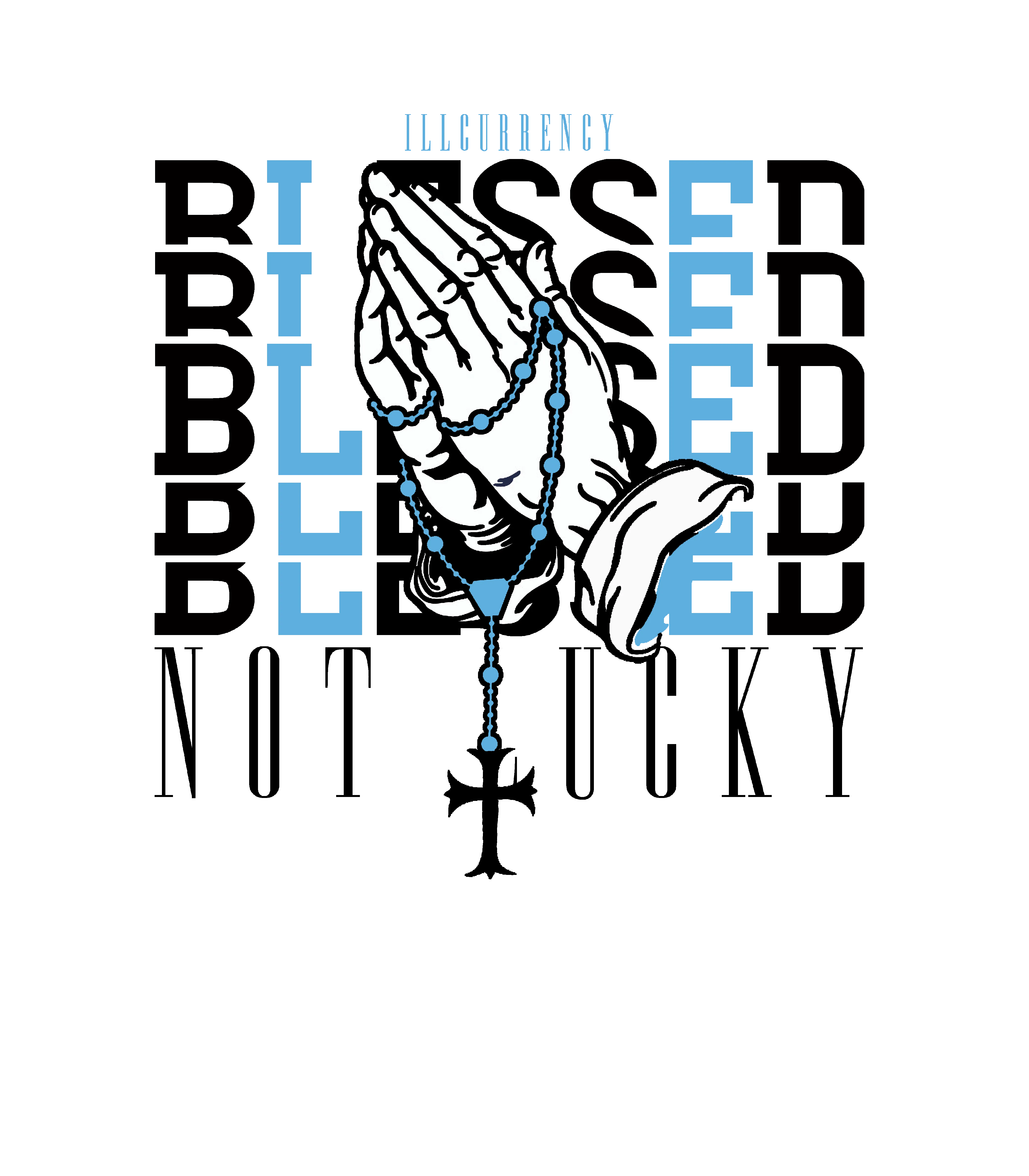 Air Jordan 11 Legend Blue White T-Shirt (Blessed not lucky)| illcurrency