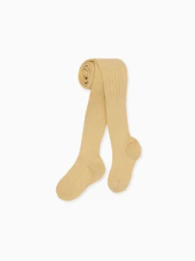 Banana Ribbed Kids Tights