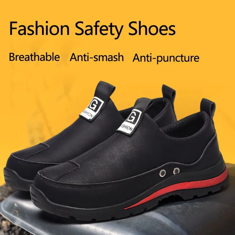 Black Fashion Sneakers Safety Shoes For Men Anti-smash Work Boots MCSIC30