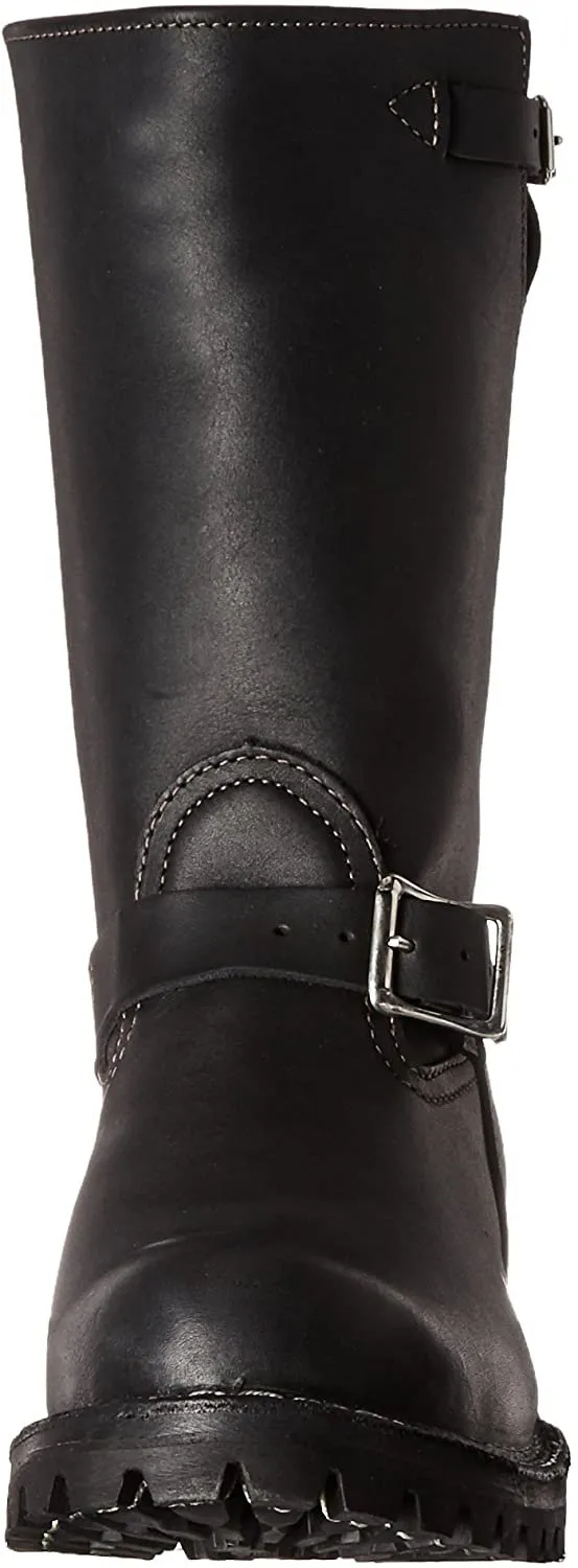 Black Leather Boss Boots mid Calf