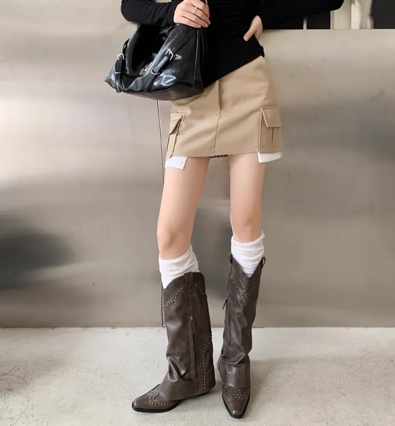 BRENDOVAN POST-APOCALYPTIC STYLE KNEE-HIGH CHUNKY BOOTS