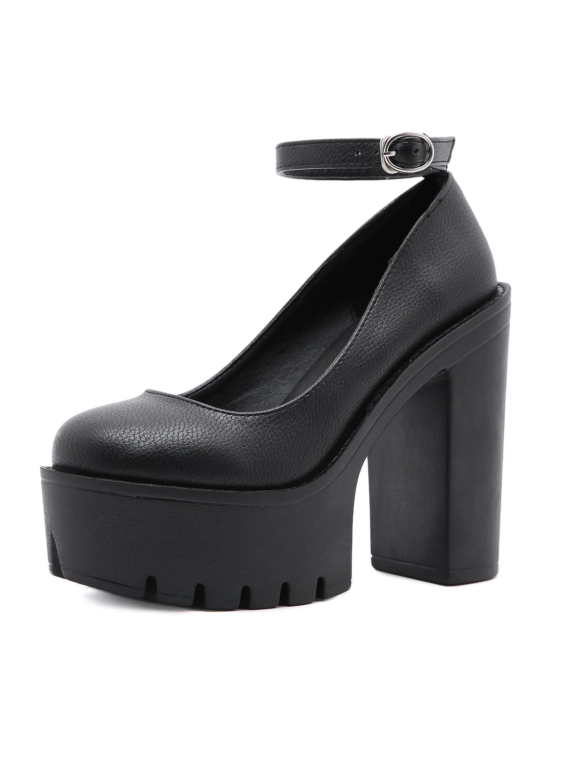 Buckle Thick Platform Waterproof Platform High-heeled