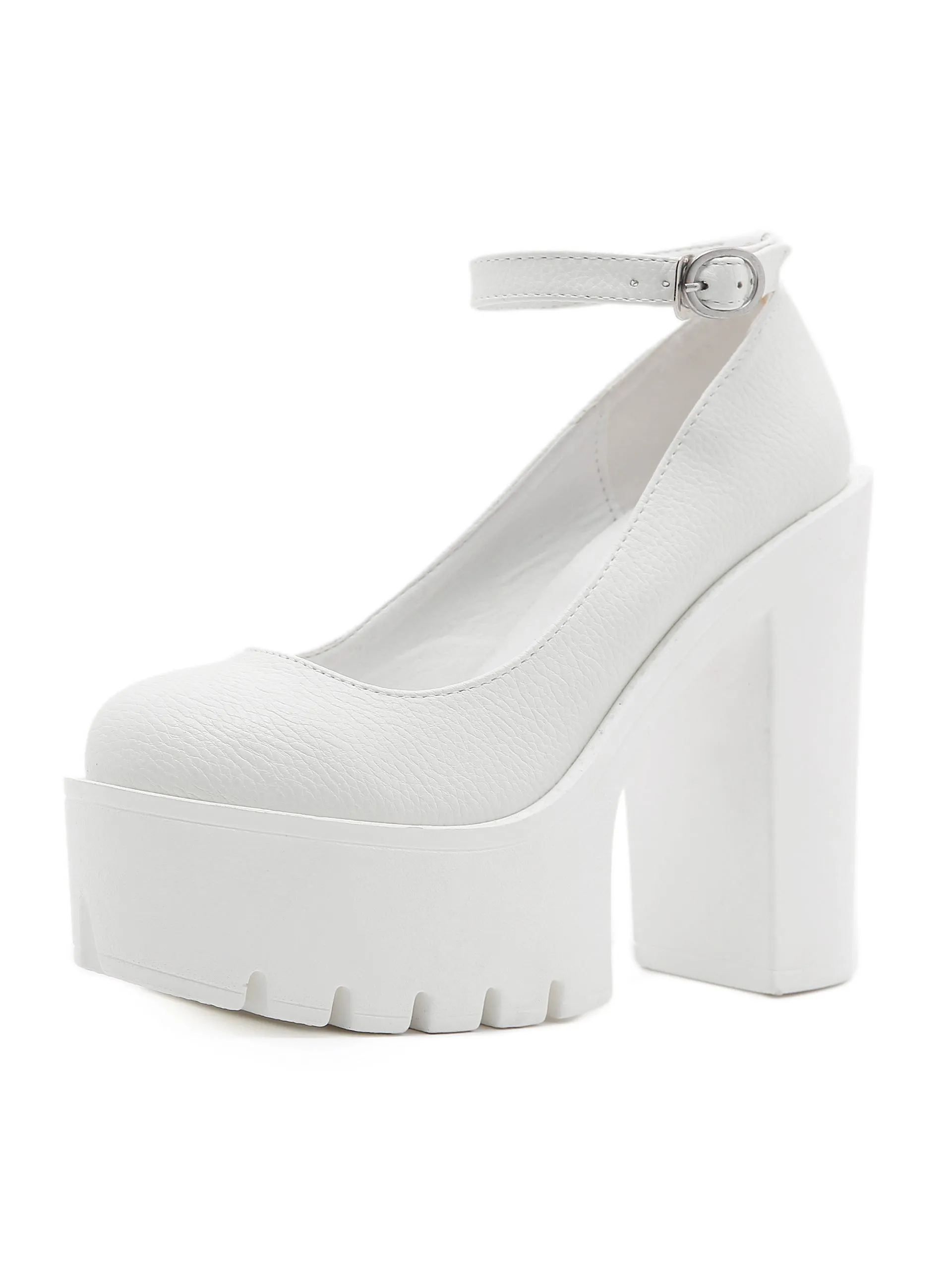 Buckle Thick Platform Waterproof Platform High-heeled