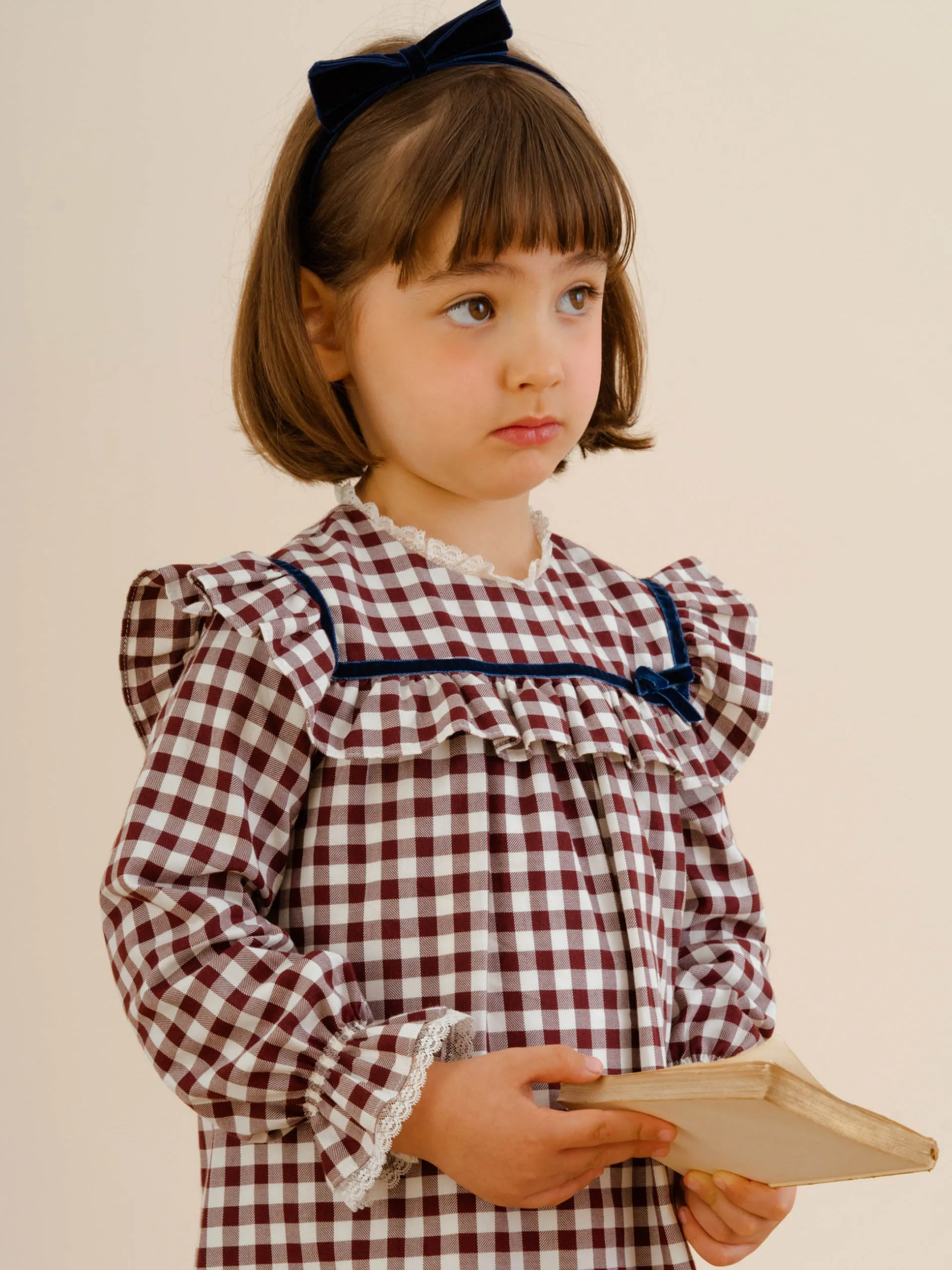 Burgundy vichy Capucine dress