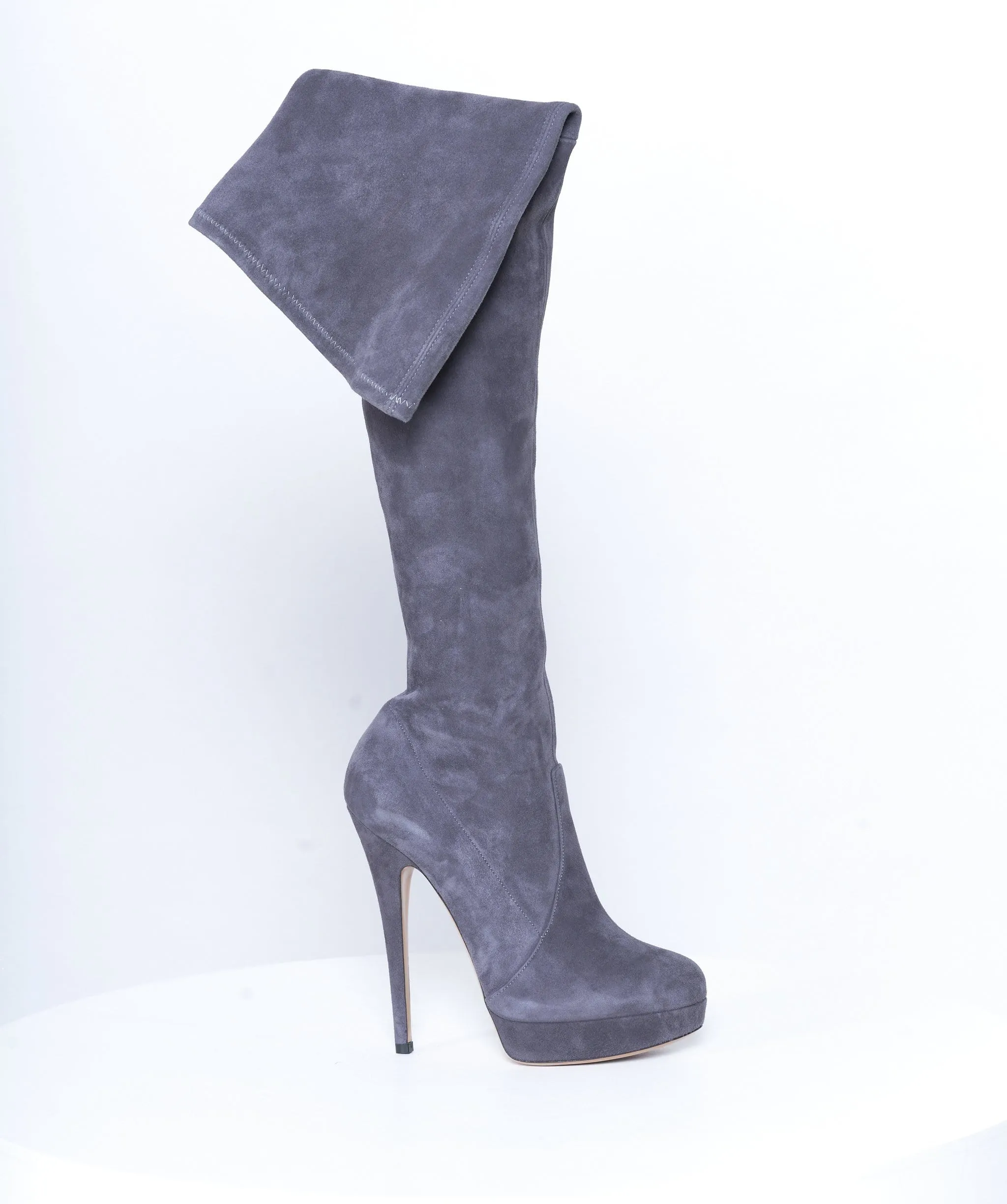 Casadei thigh high boots grey size 6uk