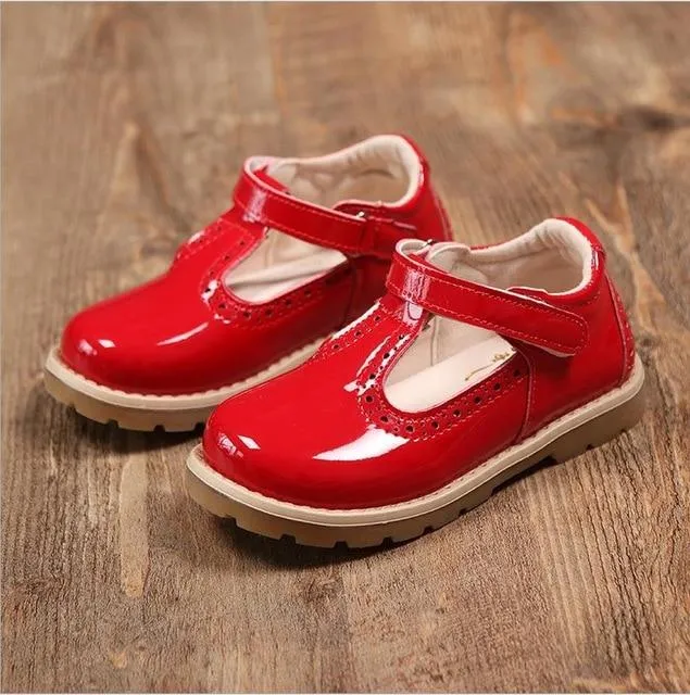 Casual Leather Princess Girls School Shoes