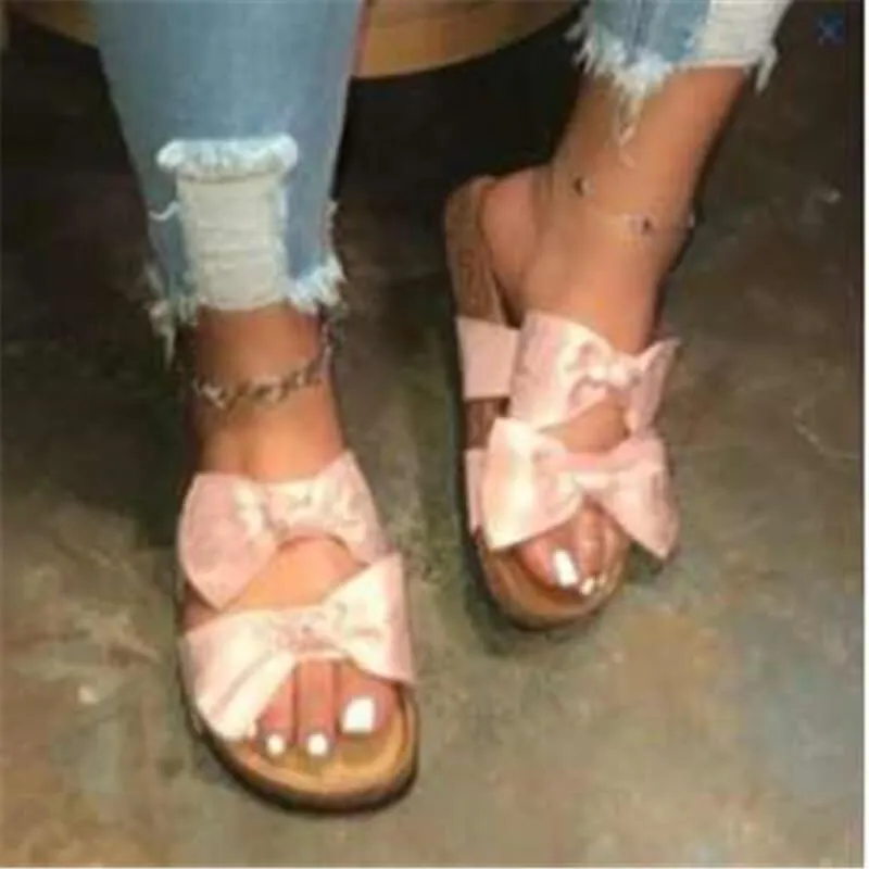 Casual With Bow Round Comfortable Slipers