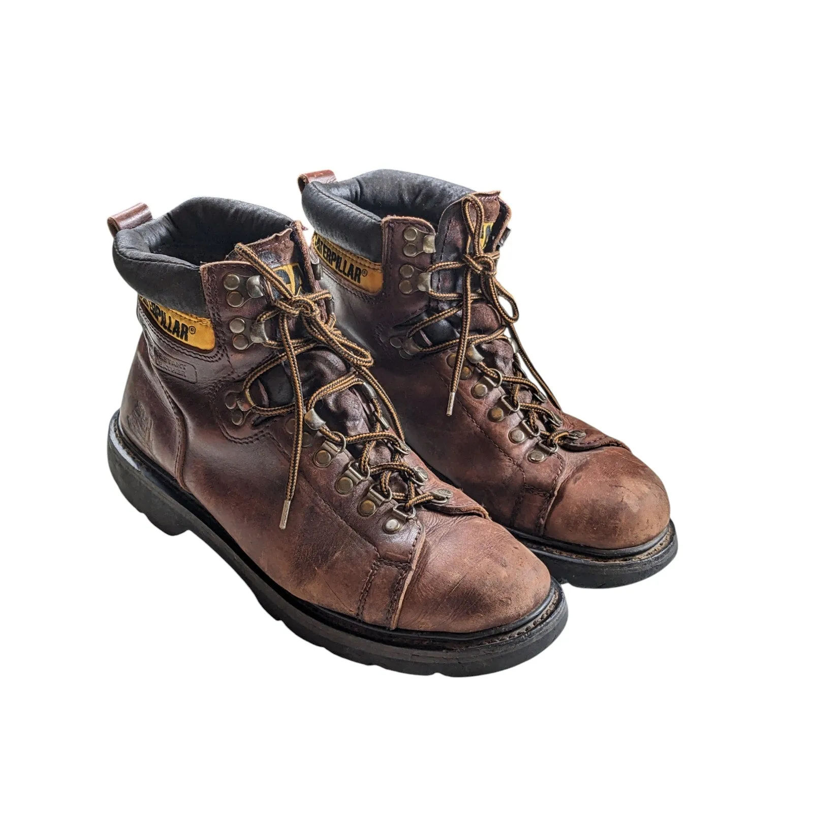 Caterpillar Work Boots Mens 9.5 Wide Steel Toe Rugged Heavy Duty Walking Machine