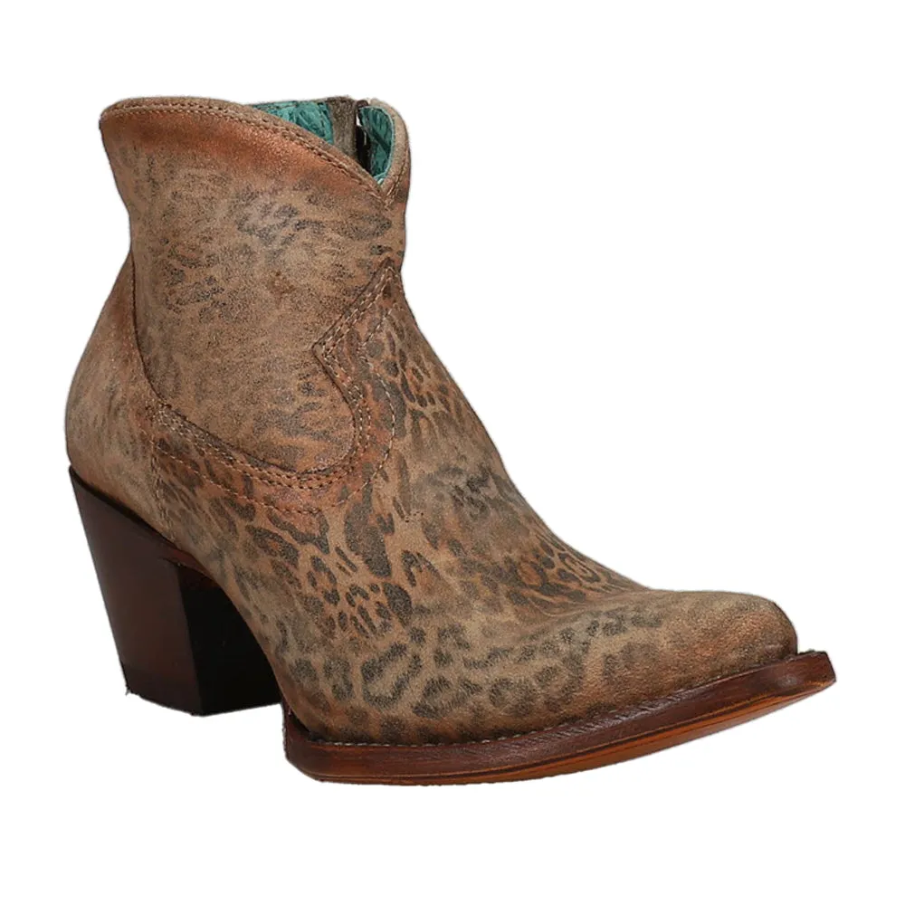 Cheetah Suede Pointed Toe Cowboy Booties