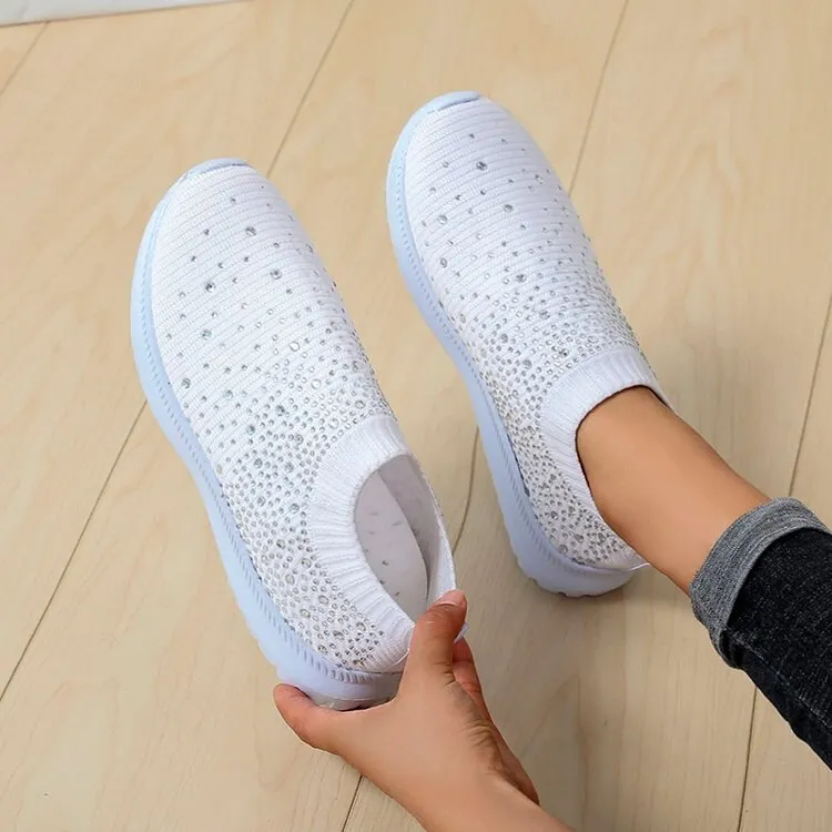 Coolest Most Comfortable Breathable Slip-on Sneakers with Crystals