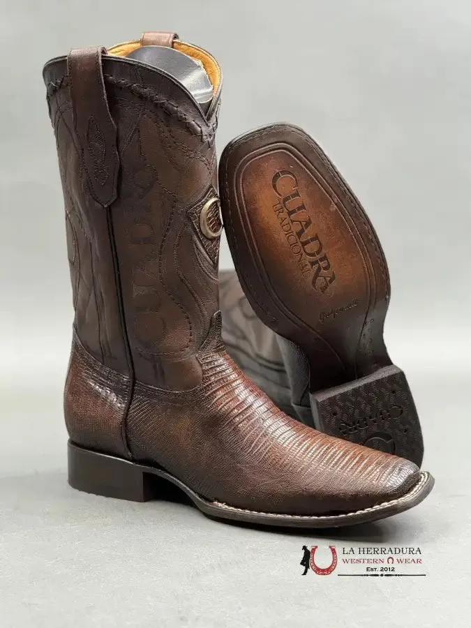 CUADRA BOOTS LIZARD PORTO MAPLE LASER & EMBROIDERY SQUARE TOE