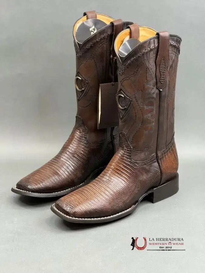 CUADRA BOOTS LIZARD PORTO MAPLE LASER & EMBROIDERY SQUARE TOE