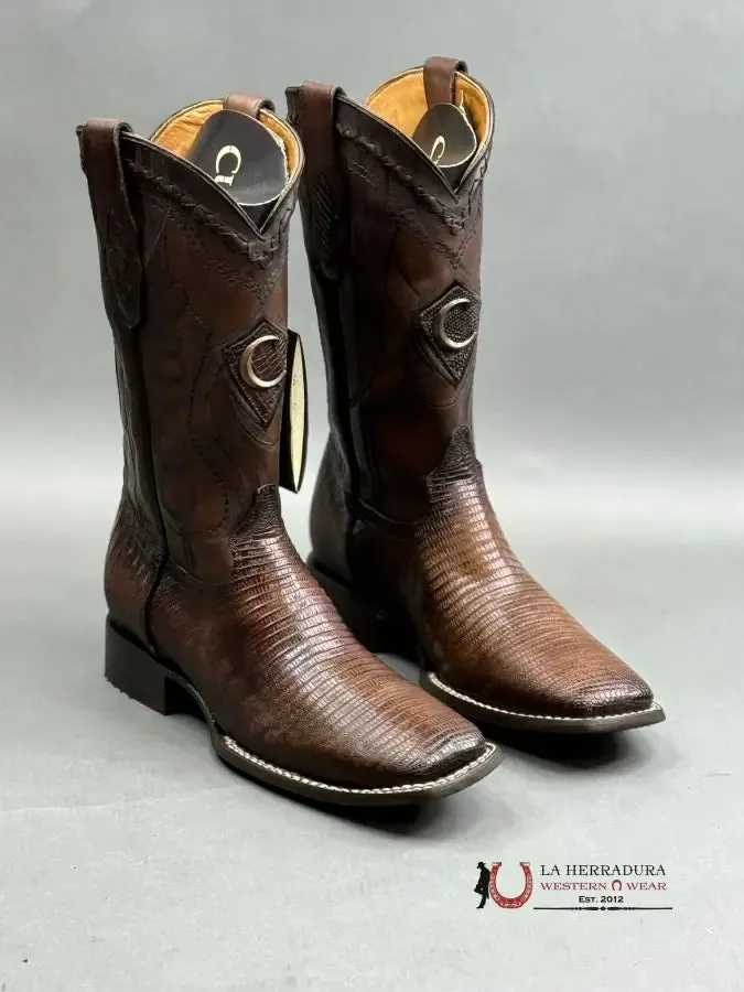 CUADRA BOOTS LIZARD PORTO MAPLE LASER & EMBROIDERY SQUARE TOE