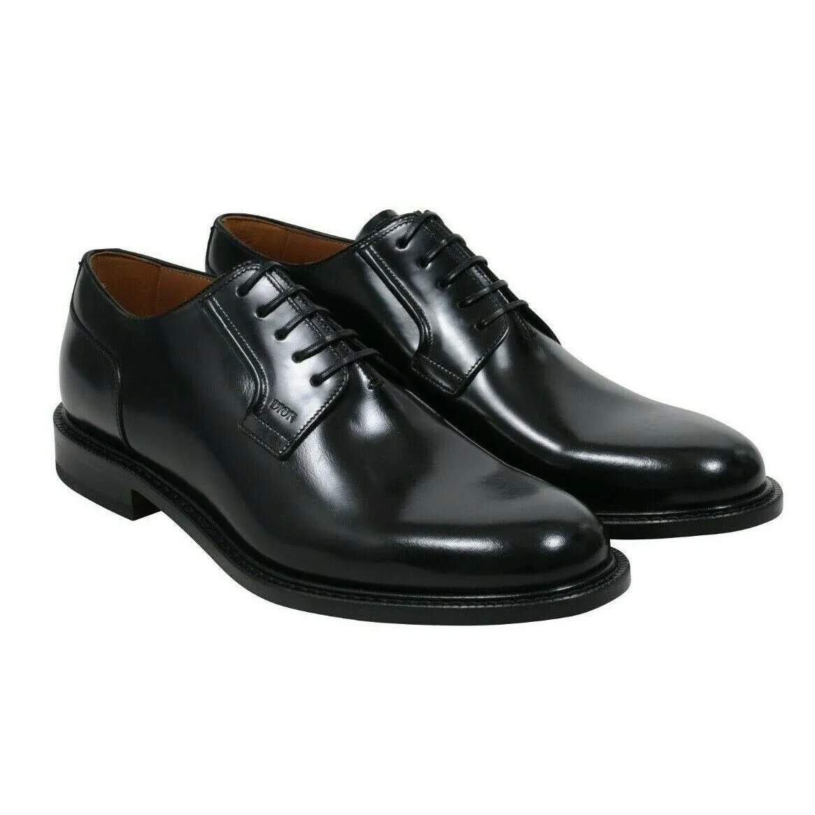 Derby Oxford Polished Calfskin Wing Tip Dress Shoes