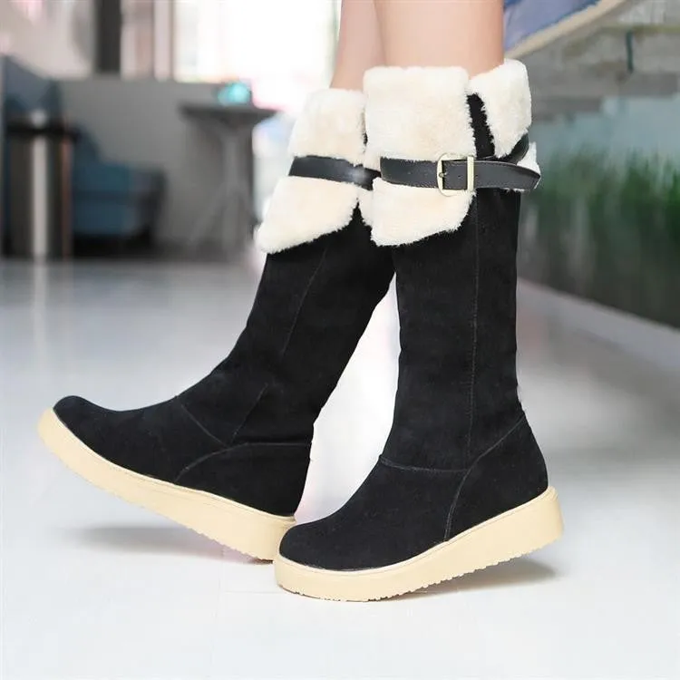 Female Fashionable Winter Warm High Boots On Platform