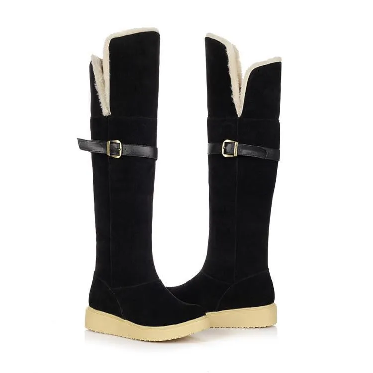 Female Fashionable Winter Warm High Boots On Platform