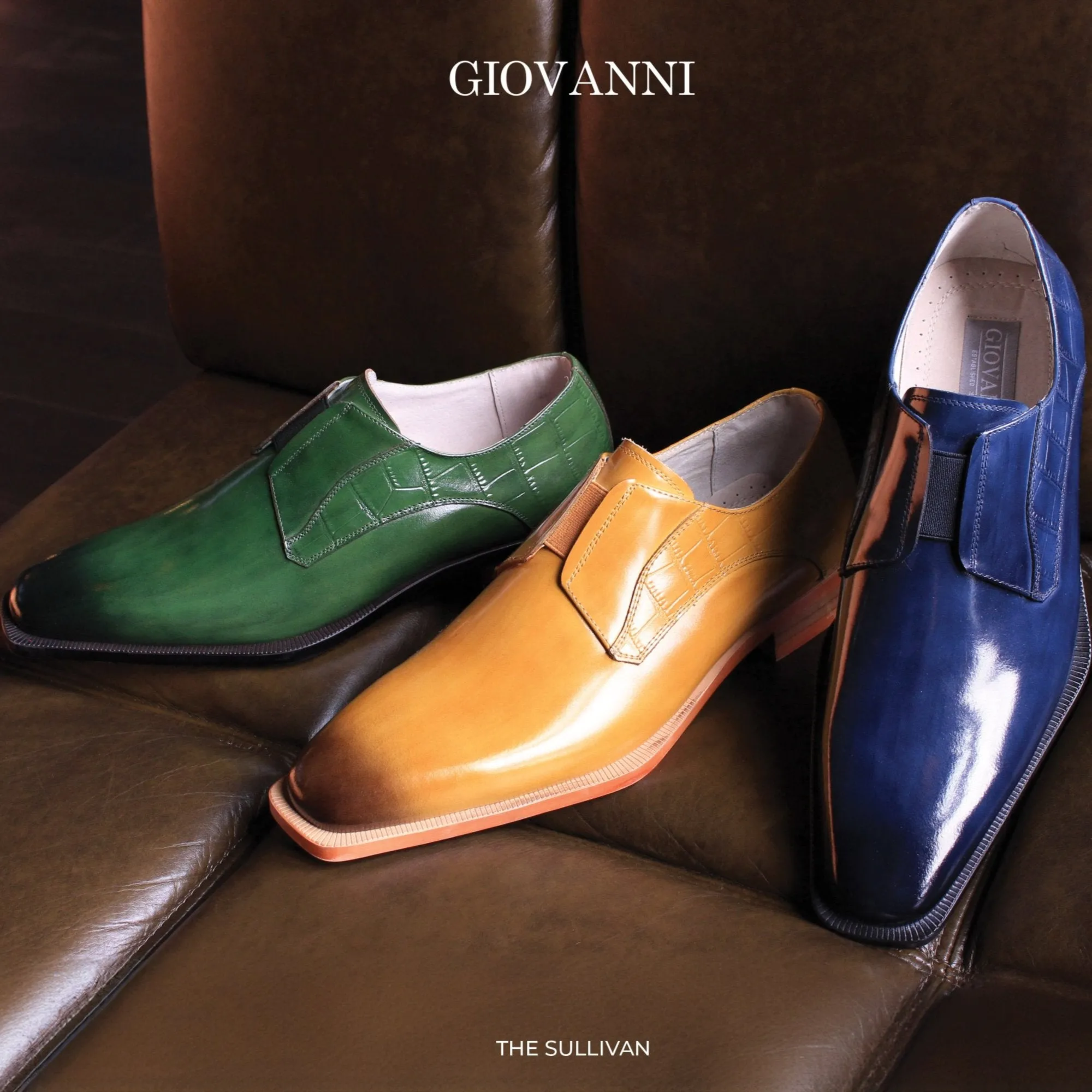 Giovanni Sullivan Leather Slip-On Dress Shoes