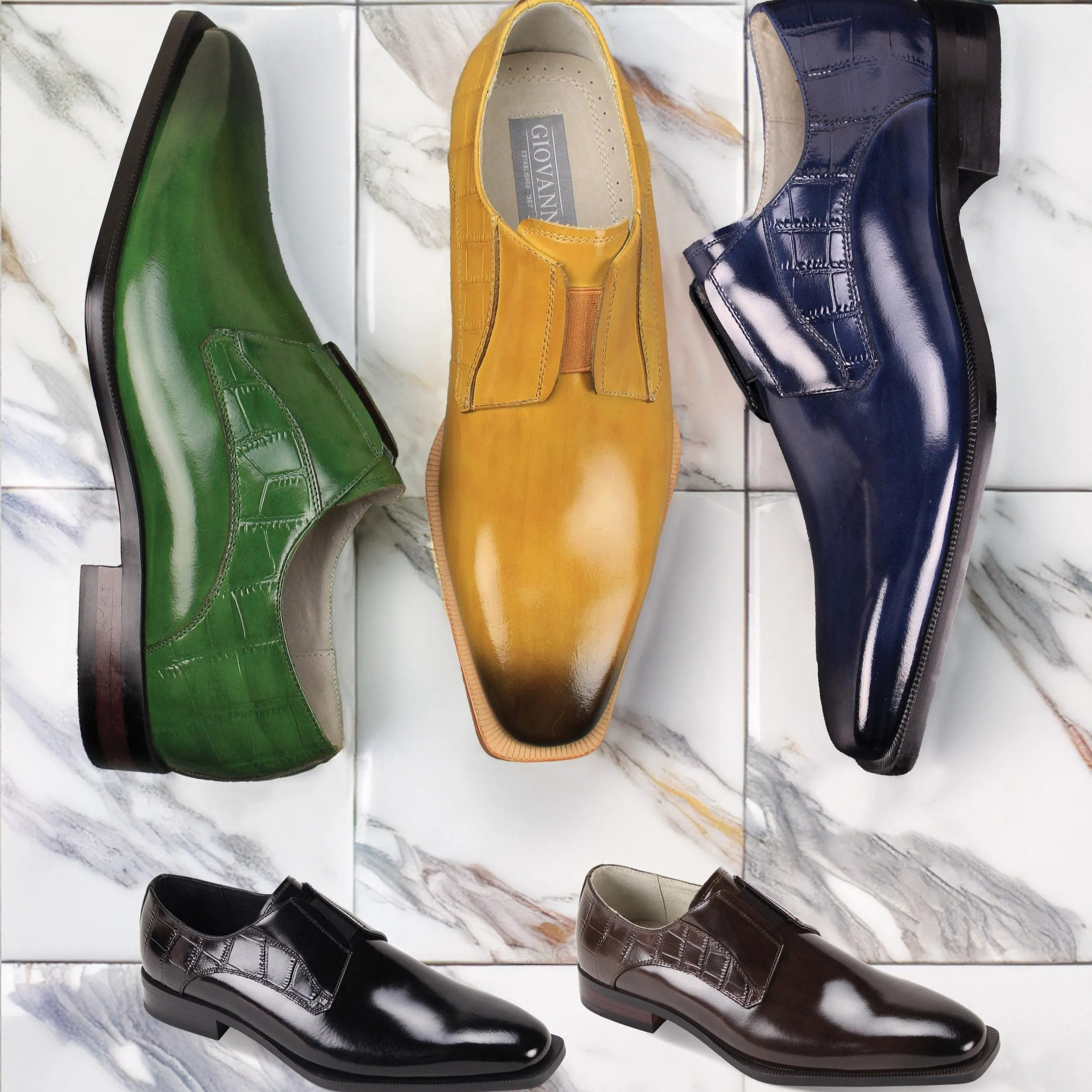 Giovanni Sullivan Leather Slip-On Dress Shoes