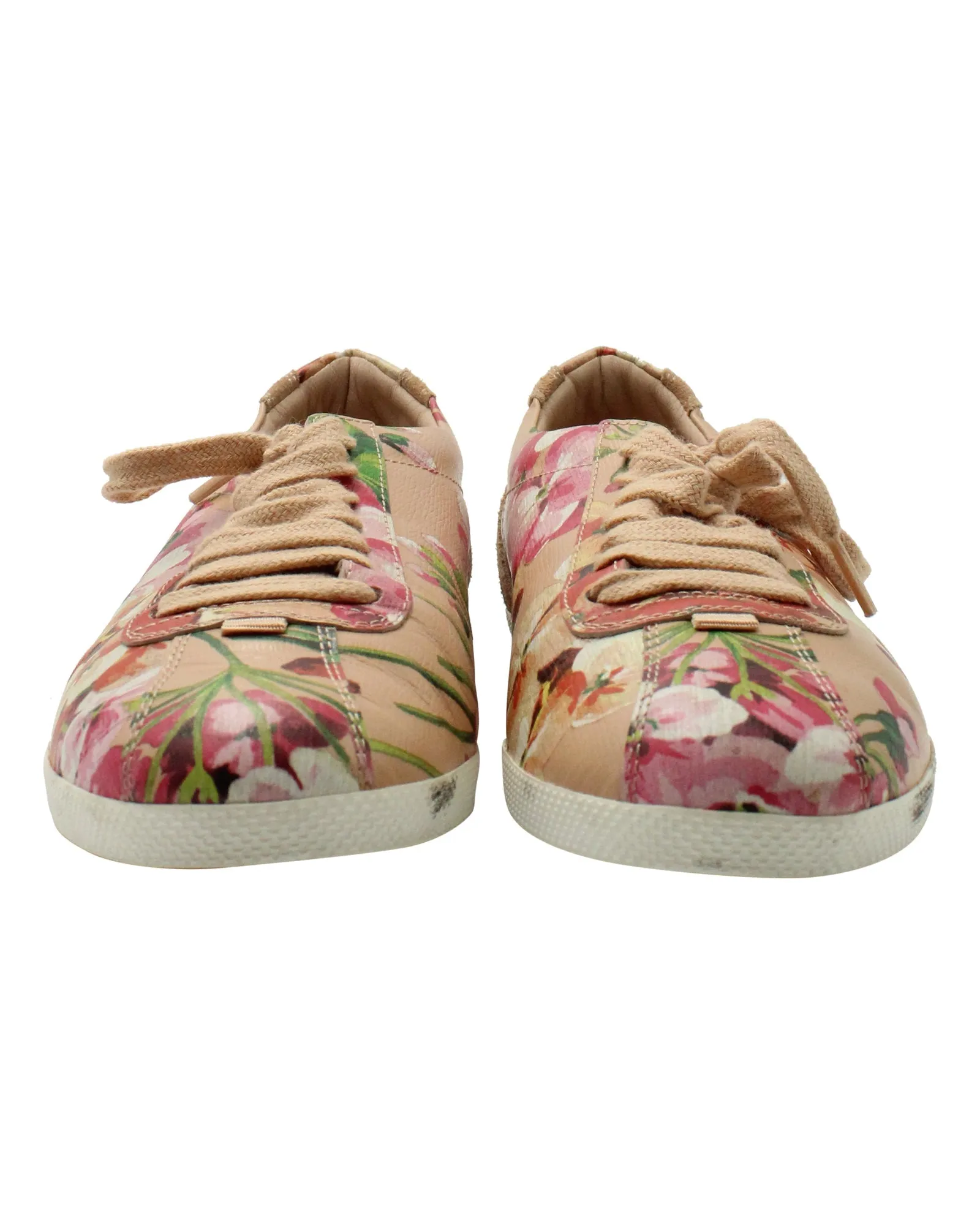 Gucci Bloom Print Low-Top Sneakers in Pink Leather