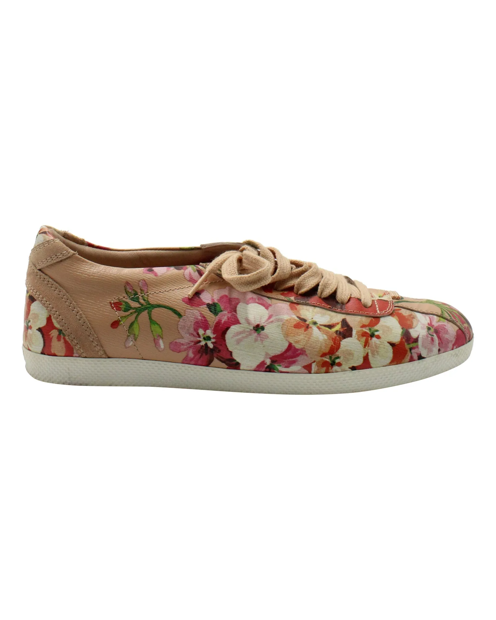 Gucci Bloom Print Low-Top Sneakers in Pink Leather