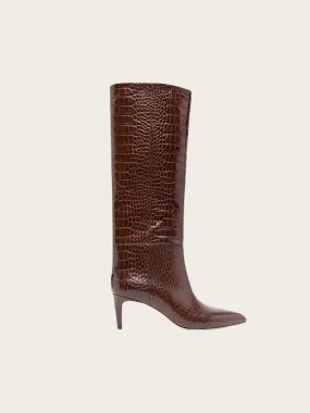 Irma Croc-Embossed Knee-High Boots