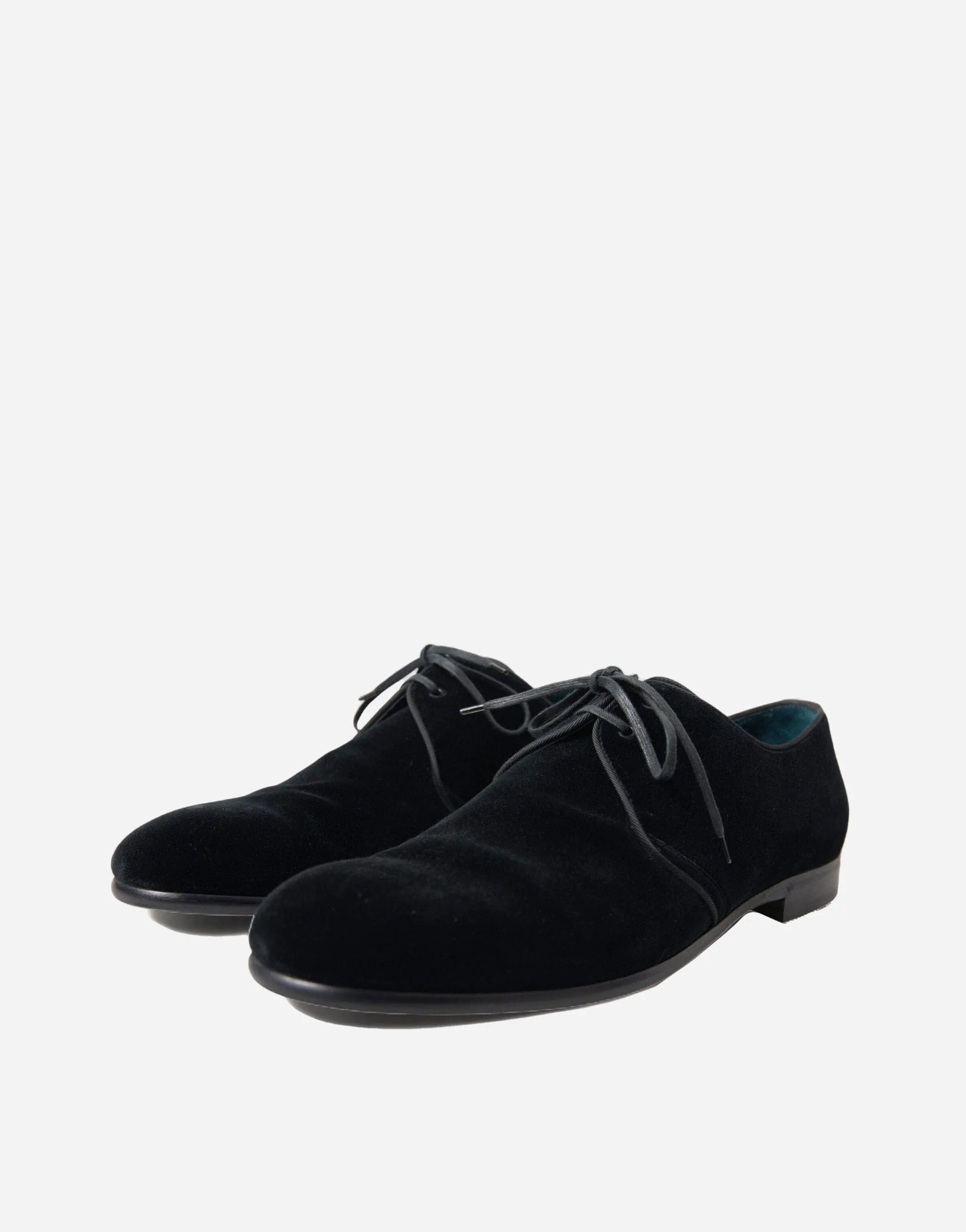 Lace Up Derby Shoes In Velvet