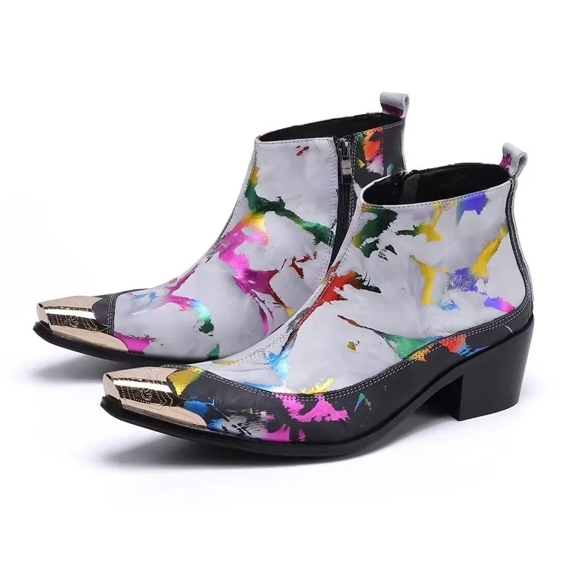 Luxe Exotic Pattern Genuine Leather Statement Boots