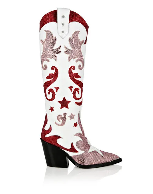 Luxury Cowgirl Boots 2023 New Pointed Toe Western Crystal Cowgirl Boots Cowboy Boots