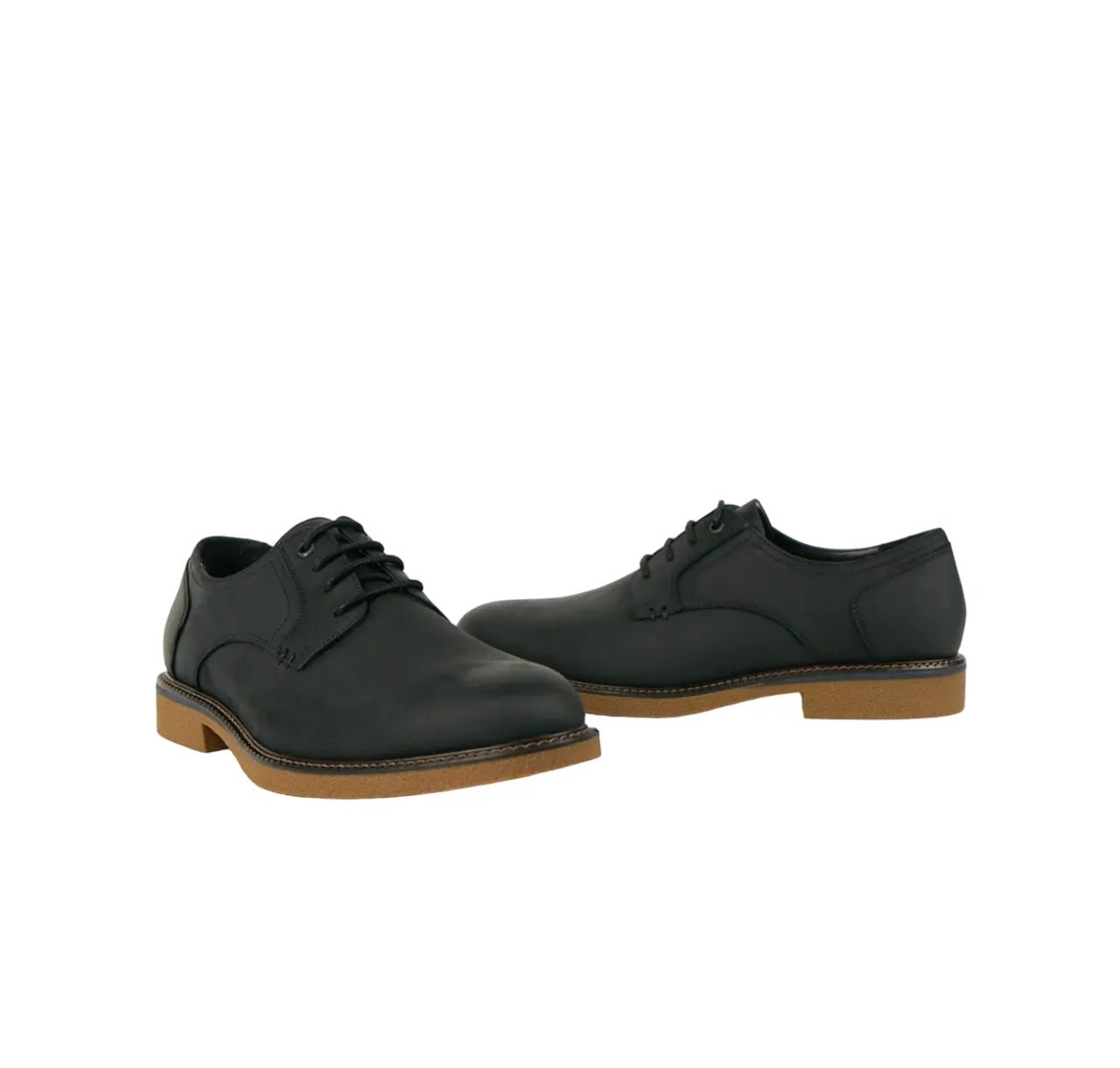 Mens Hush Puppies Manchester Shoes Black Rub