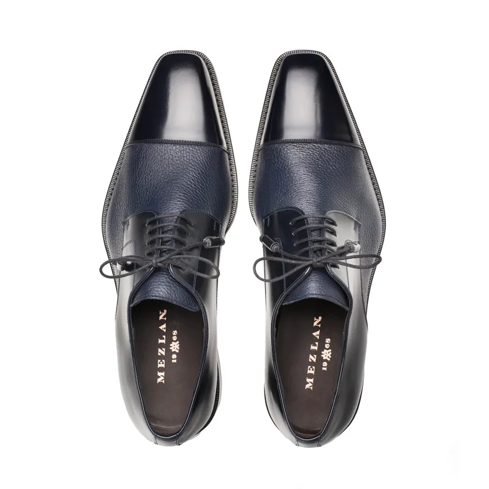 Mezlan Blue Soka Cap-toe Men's Lace-Up Dress Shoes Genuine Leather