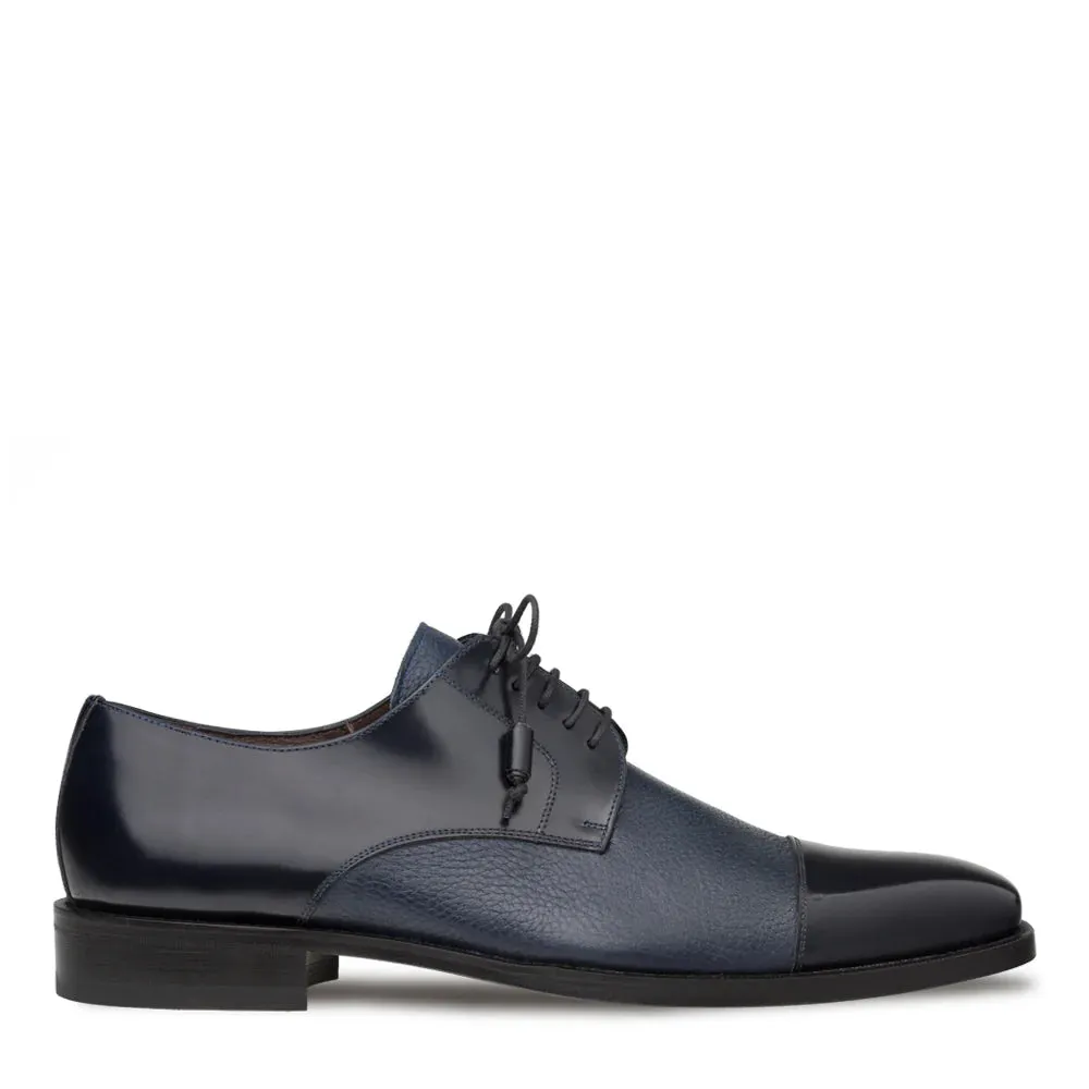 Mezlan Blue Soka Cap-toe Men's Lace-Up Dress Shoes Genuine Leather