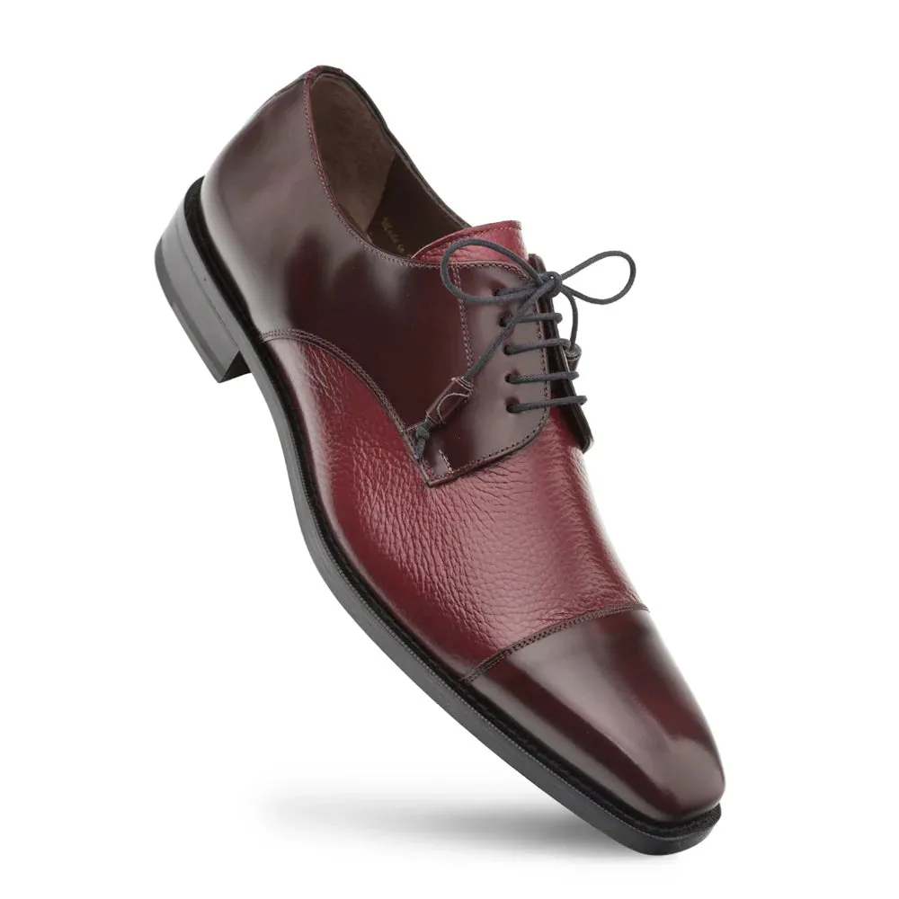 Mezlan Soka Burgandy Cap-toe Men's Lace-Up Dress Shoes Genuine Leather