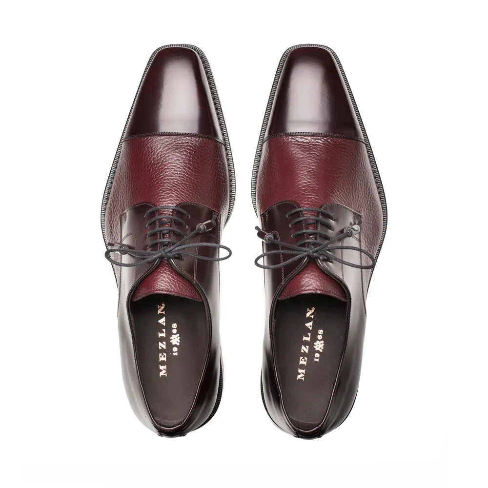 Mezlan Soka Burgandy Cap-toe Men's Lace-Up Dress Shoes Genuine Leather