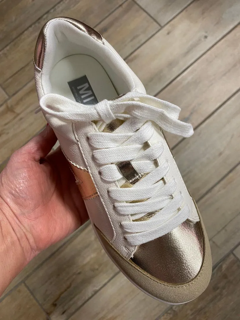 Mia Astra Gold & White Sneakers