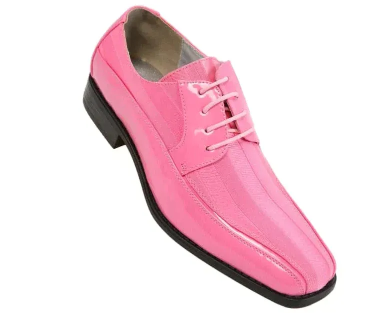 Pink Patent Leather Viotti Men's Shoes Classic Formal Wear Style No-179