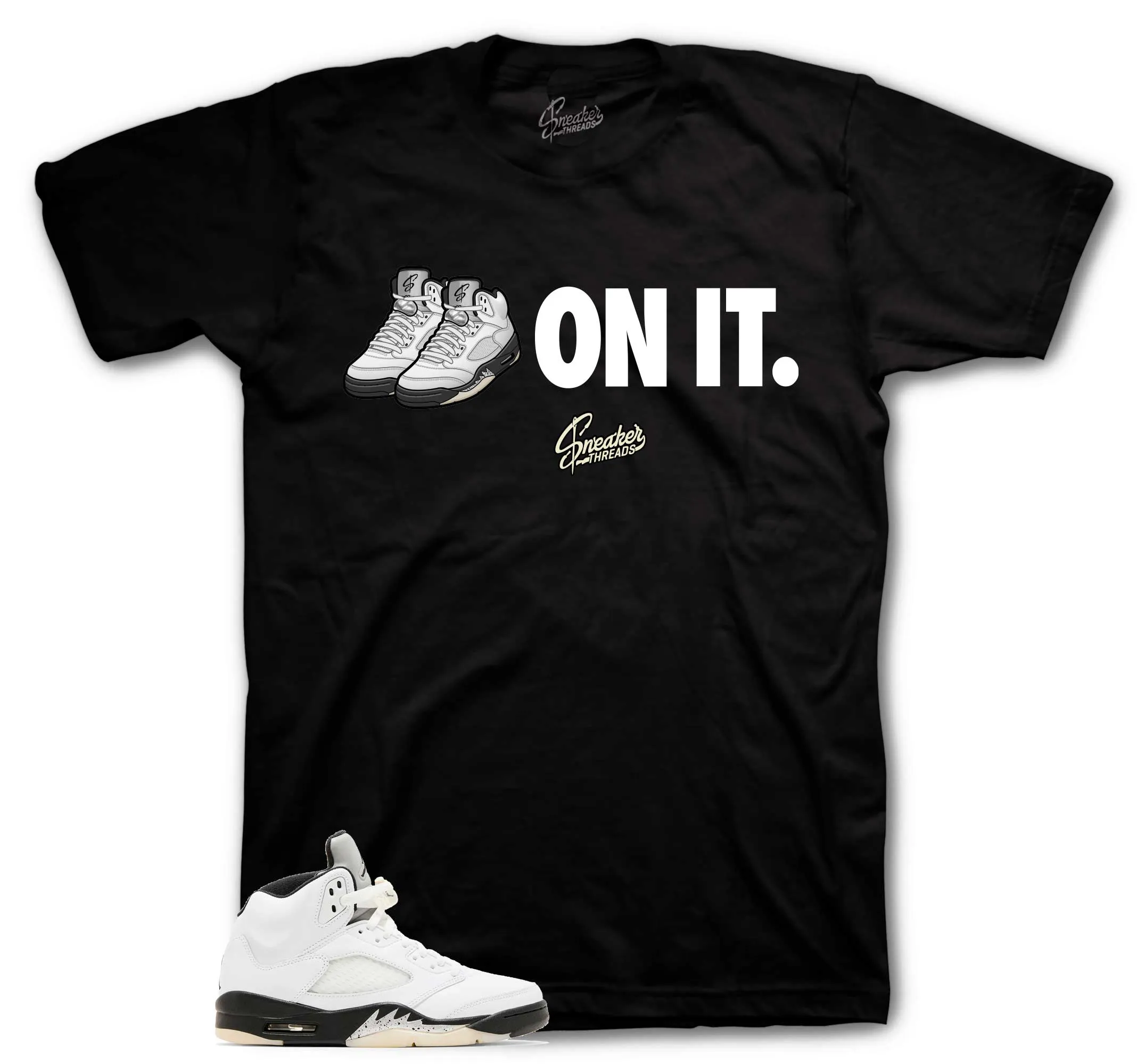 Retro 5 White Black Five On It Shirt