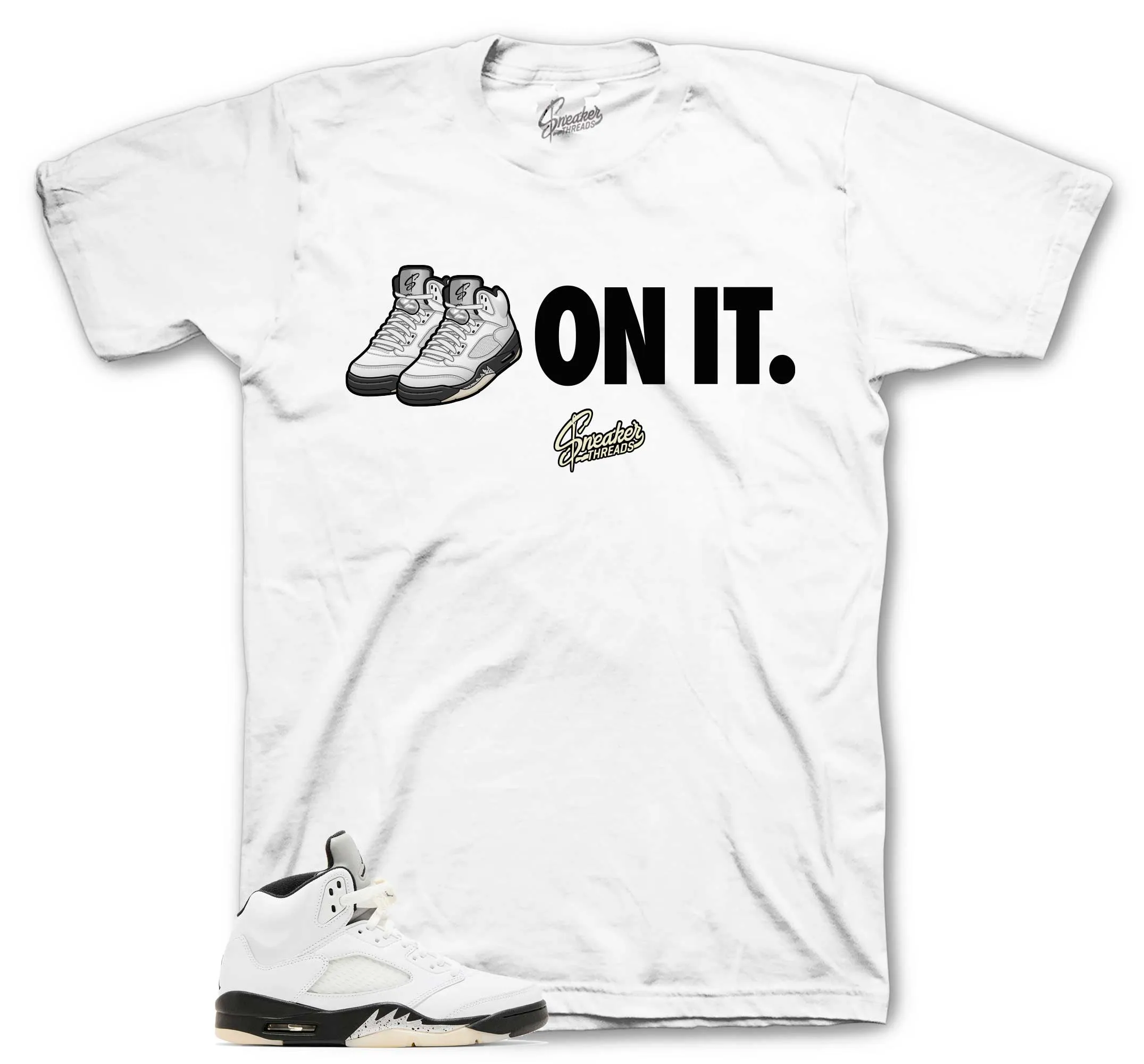 Retro 5 White Black Five On It Shirt