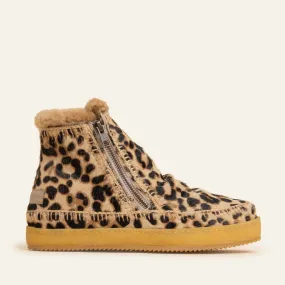 Setsu Crochet Boot Caramel Leopard Suede