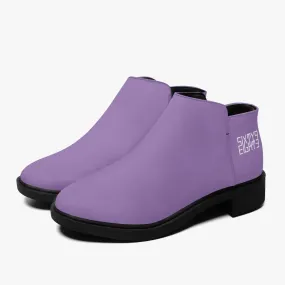 Sixty Eight 93 Logo White Purple Mountain Majesty Suede Zipper Boots