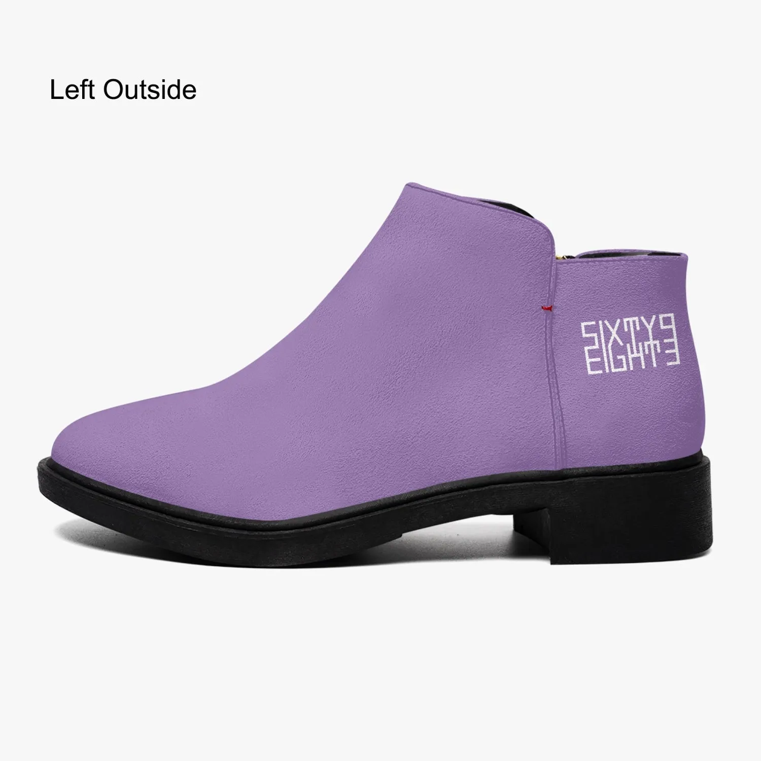 Sixty Eight 93 Logo White Purple Mountain Majesty Suede Zipper Boots