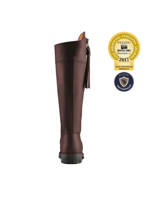 The Explorer Women's Waterproof Boot - Mahogany Leather, Regular Calf