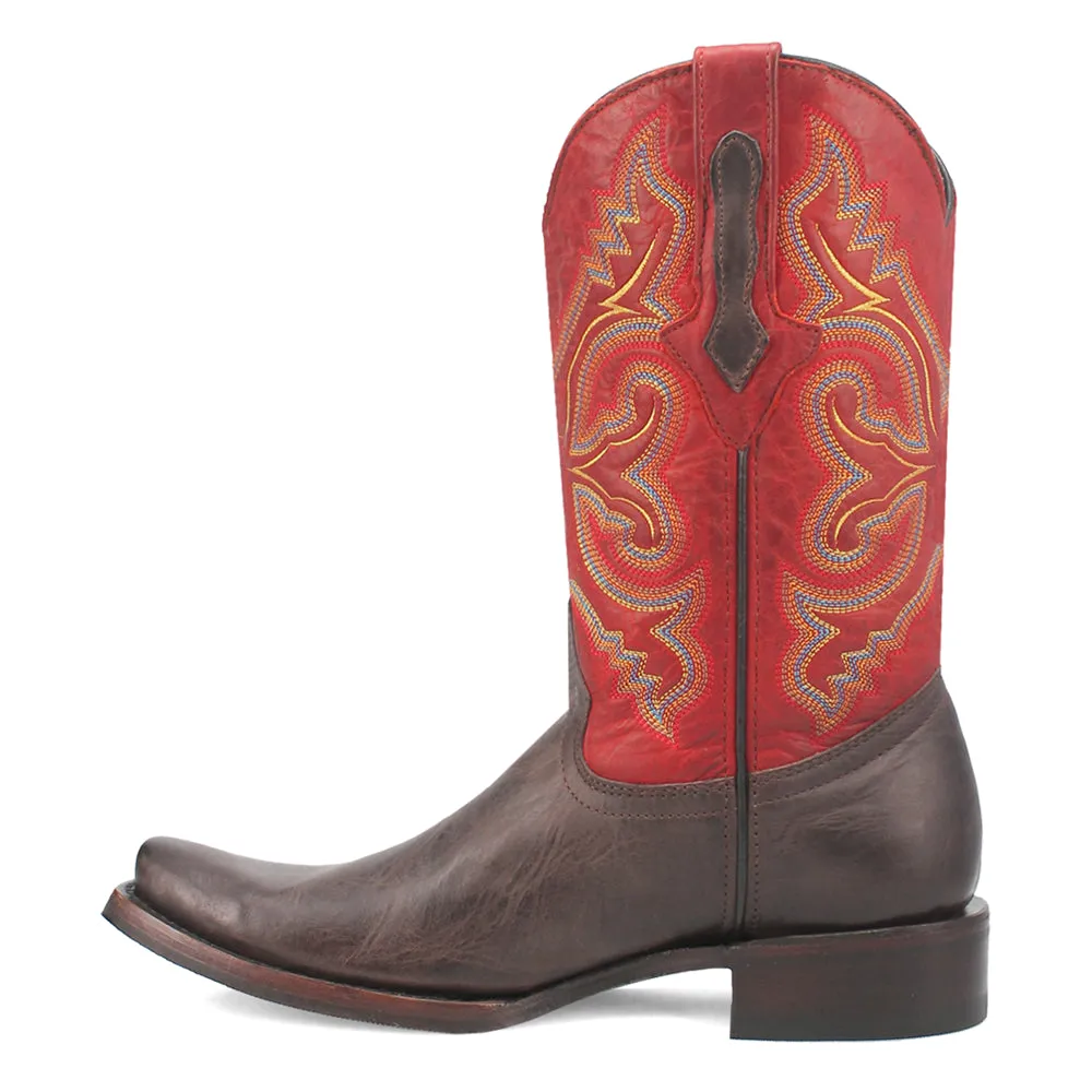 True Grit Embroidered Square Toe Cowboy Boots