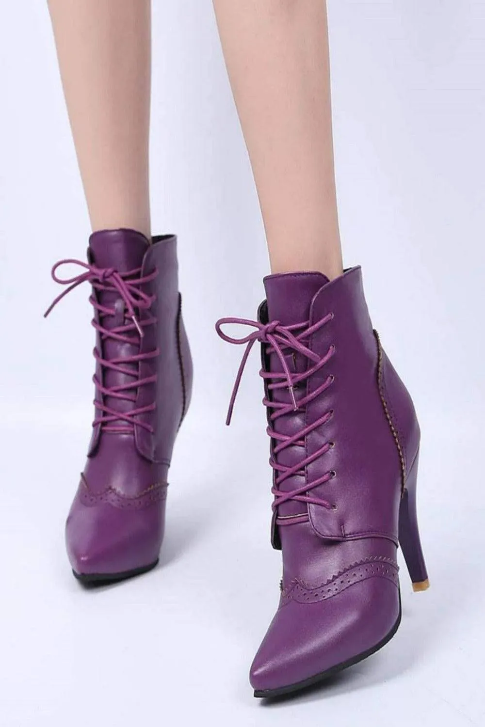 Vintage Winter Women Lace Up Lady Short Martin Boot